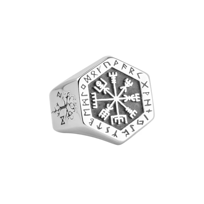 Vintage Viking Rune Signet Scandinavn Rings for Men Domineering Punk Nordic Amulet Jewelry Wholesale