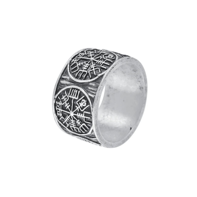 Vintage Viking Rune Signet Scandinavn Rings for Men Domineering Punk Nordic Amulet Jewelry Wholesale